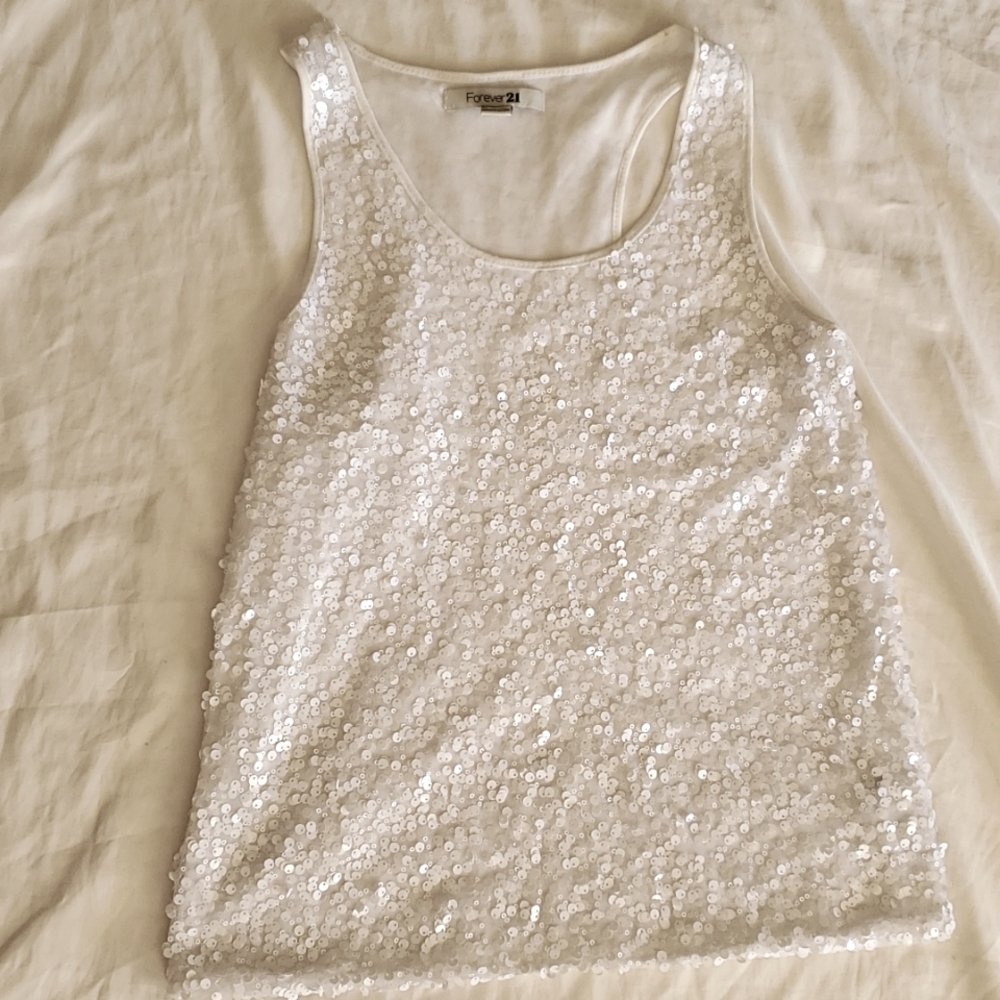 White, sequin tank top